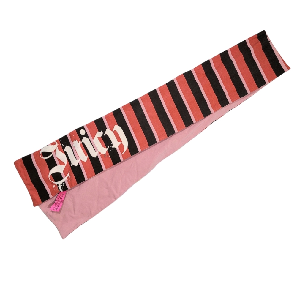 Juicy Couture striped scarf flocked logo
